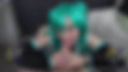 Miss MeowCat/Cute blue-haired cosplayer sucked dick and swallowed cum.mp4